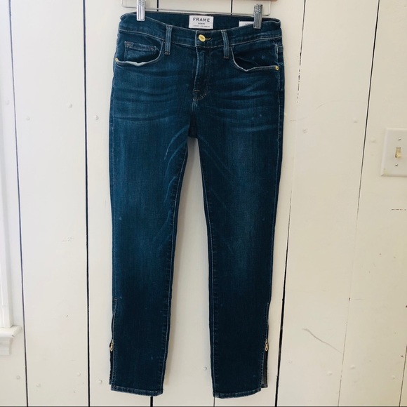 Frame Denim Le Garçon jean w/ side zippper 24 - Picture 2 of 8